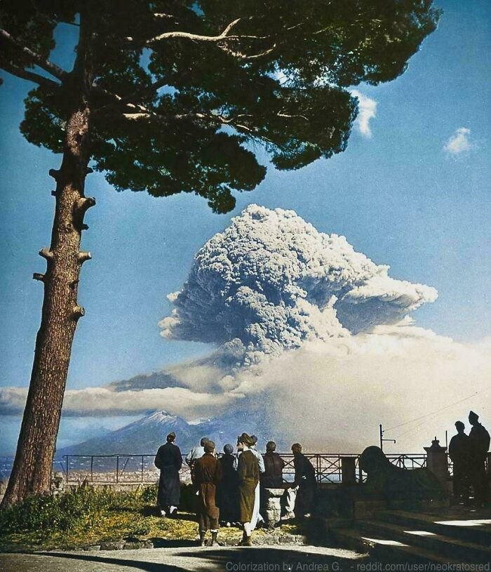 "Last Eruption Of MT. Vesuvius,1944 - Colorised"
