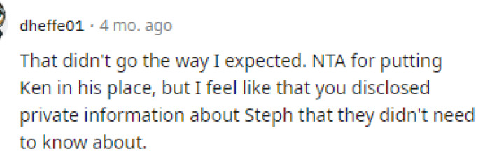 This could definitely be a problem with him disclosing information, but overall he's still NTA here.