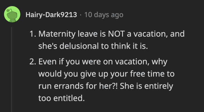 There are things to remember when you think about what maternity leave really is