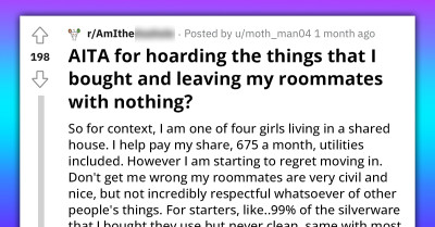 Girl Lives With Three Roommates and Is the Only One Buying Essentials for the Whole House; She Decides to Hide Them Until They Step Up
