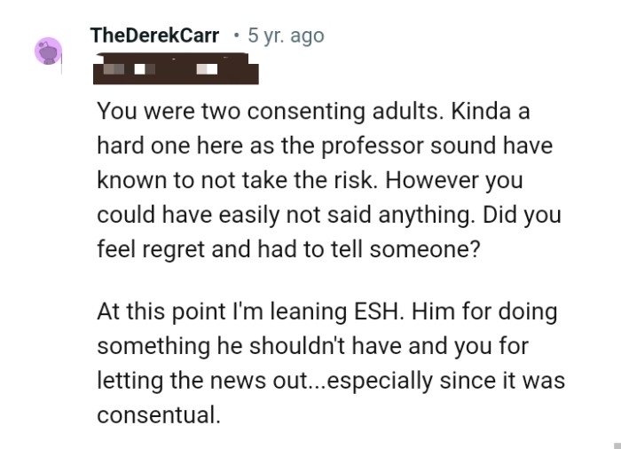 The OP shouldn't have said anything