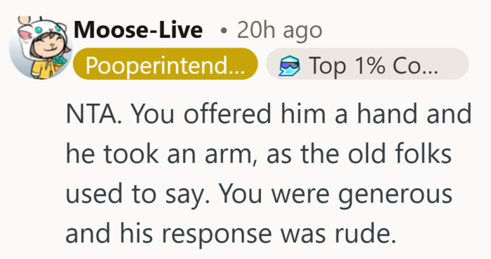 Sharing a meal was generous. Treating the rest like it was promised pushed things too far.