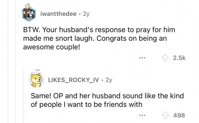 OP and her husband are such an awesome couple!