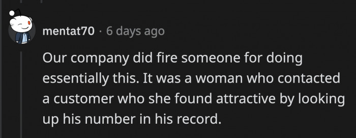 But there are still companies that take disturbing complaints like this seriously and actually hold their employees accountable