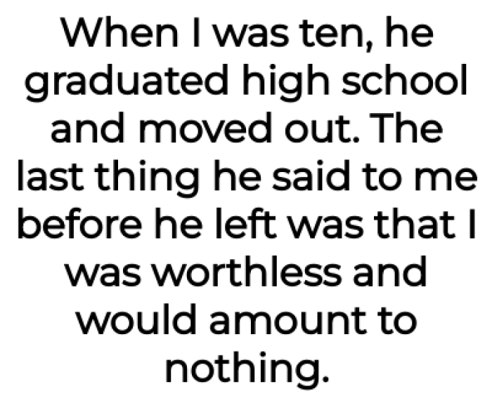 It does sound like her brother had some problems.