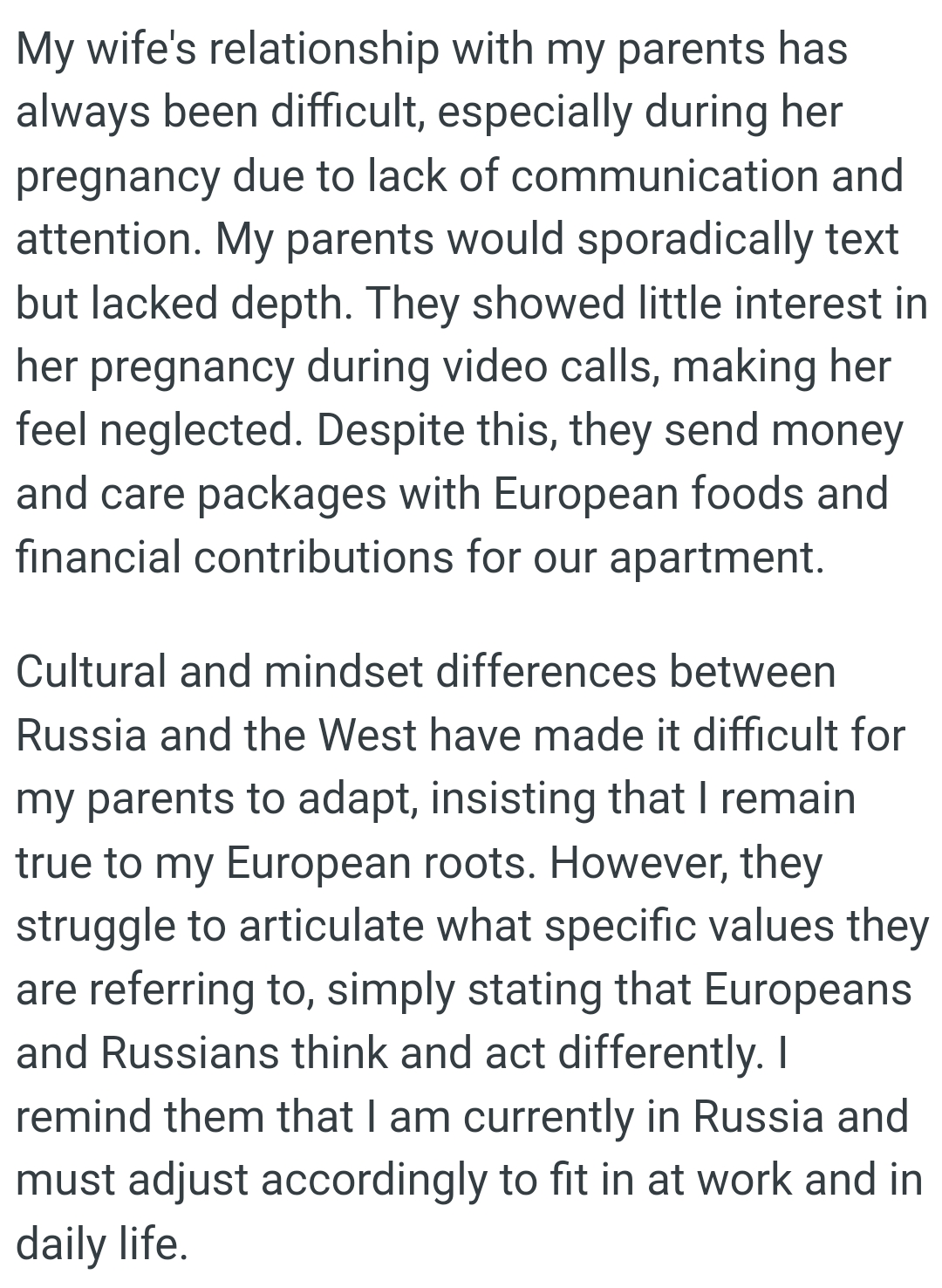 They Send Money and Care Packages with European Foods and Financial Contributions