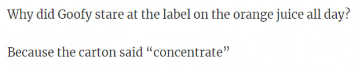 14. Goofy is only concentrating