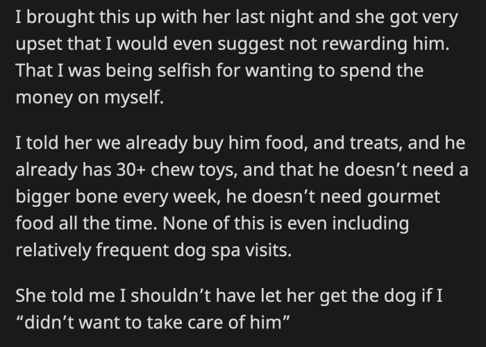 OP's wife is very upset with him for even bringing up that plan