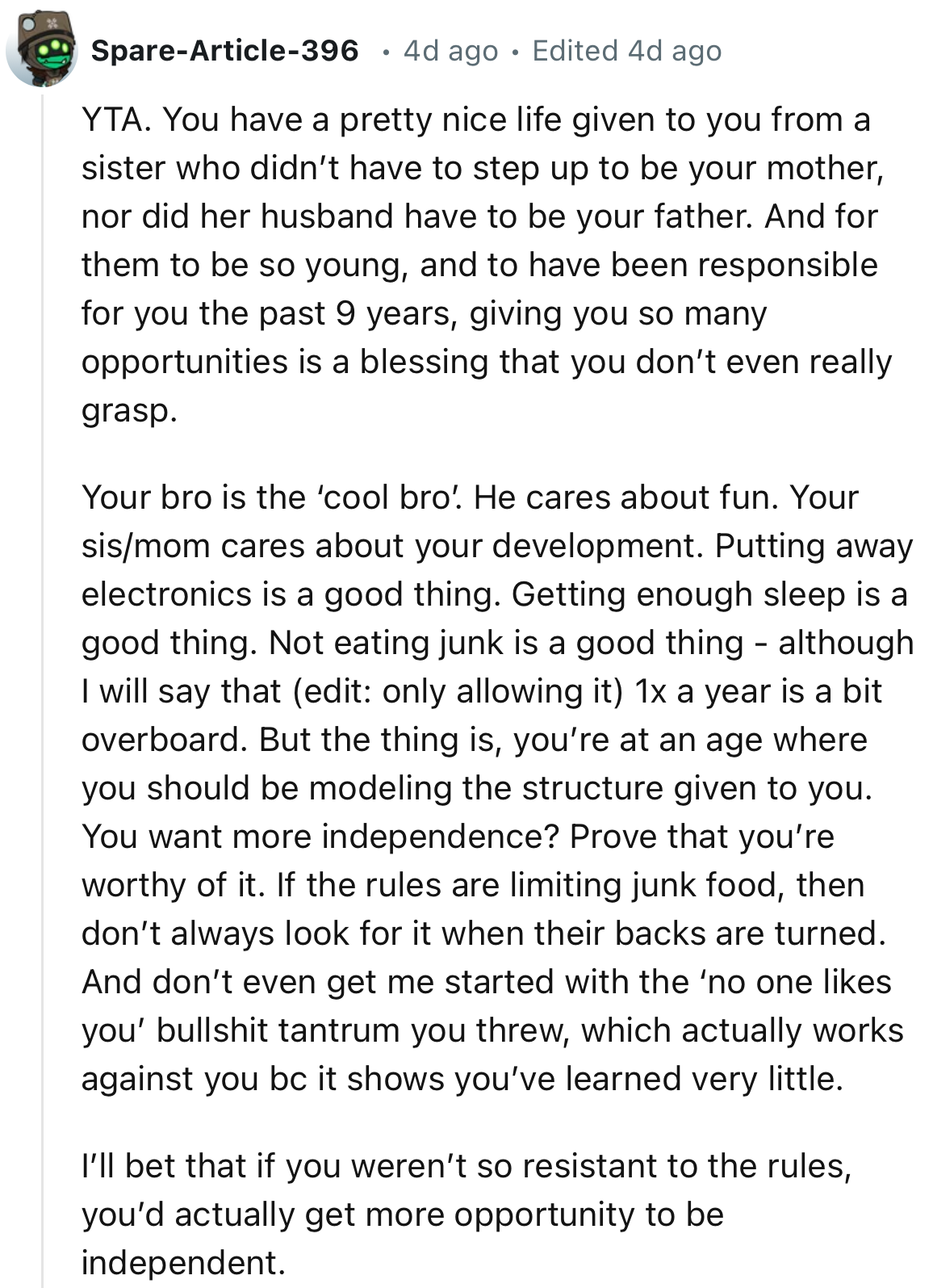 “For them to be so young, and to have been responsible for you the past 9 years, giving you so many opportunities is a blessing that you don’t even really grasp.”