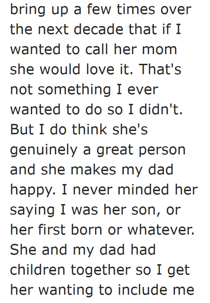 He doesn't have any issues with his mom.