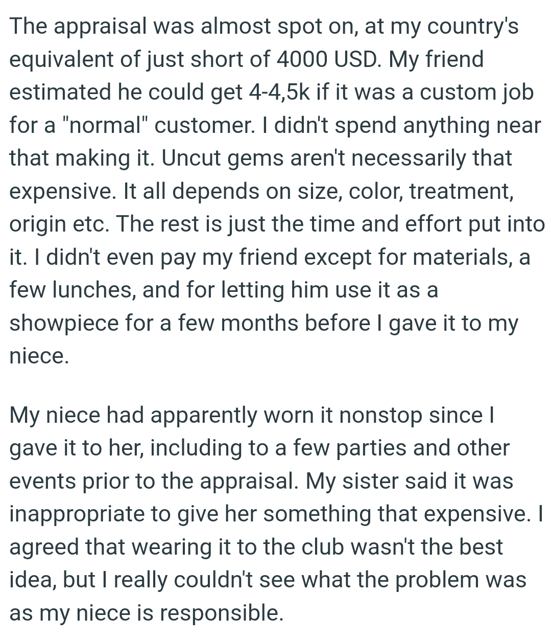 OP's niece had apparently worn it nonstop since he gave it to her
