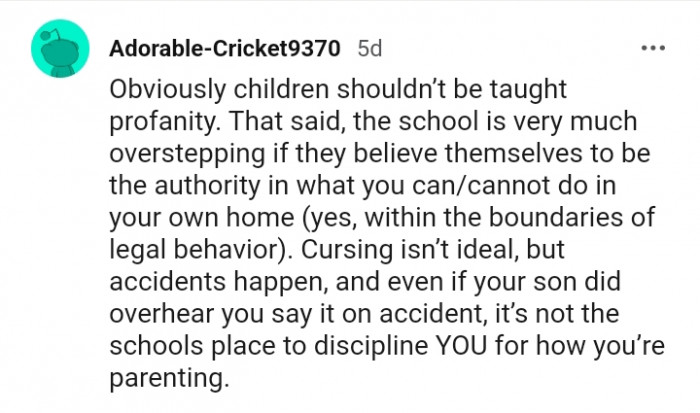 Cursing isn't ideal, but accidents happen