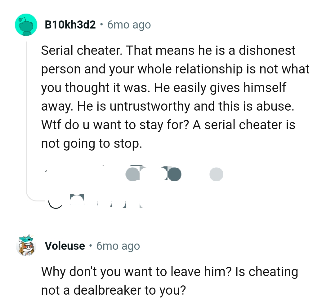 The OP's whole relationship is not what she thought it was