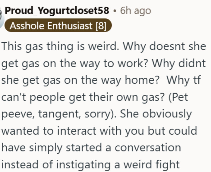 The whole gas thing was clearly just an attempt to get attention