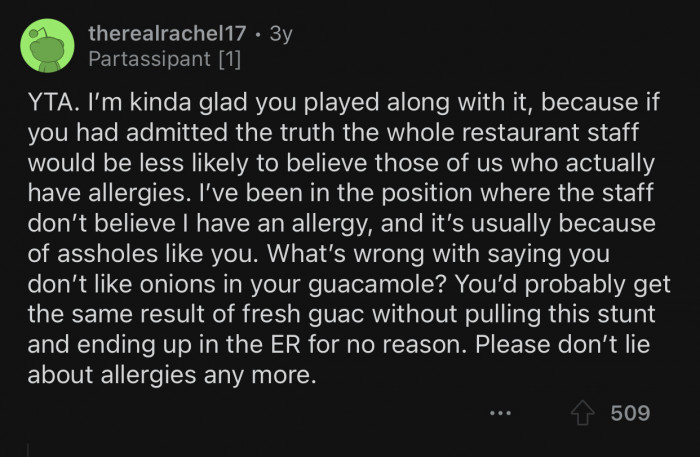 Sometimes the staff just won't believe you.