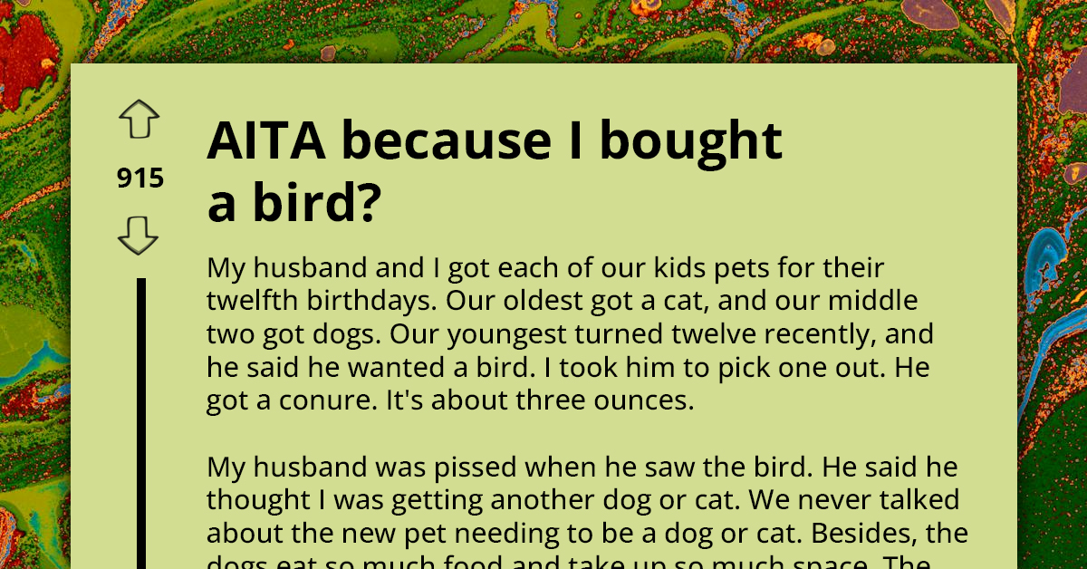 Wife Sparks Discord By Purchasing Bird For Child, Her Husband Is Irritated With Potential Noise