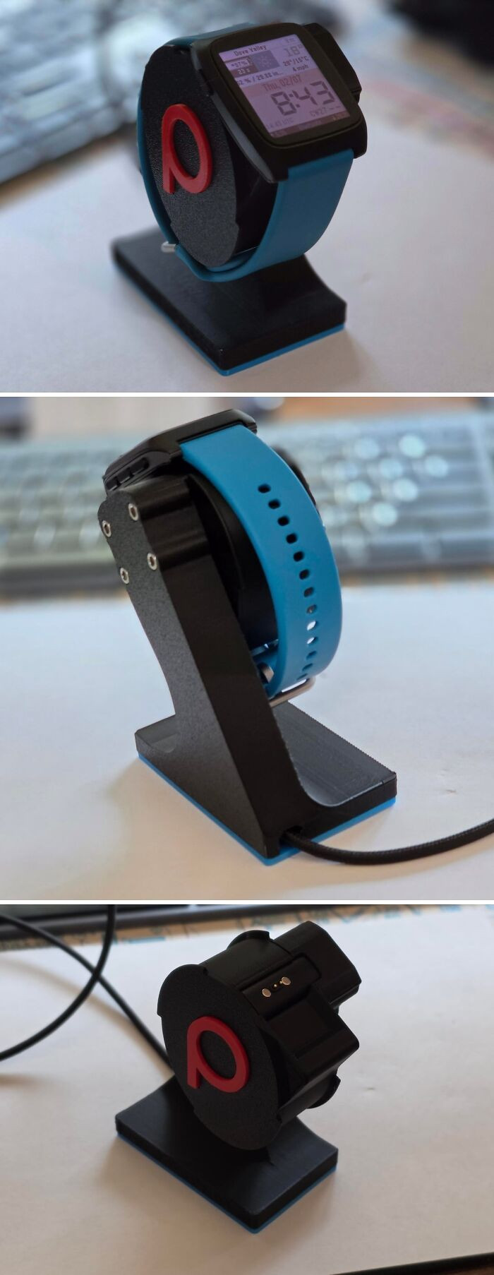"Charging Stand For Pebble Time 2"