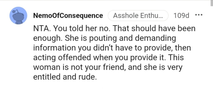 Your no should have been enough