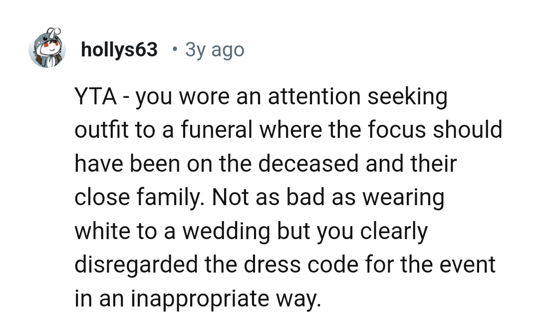 The OP clearly disregarded the dress code for the event