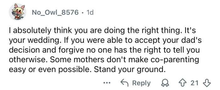 You’re doing the right thing.