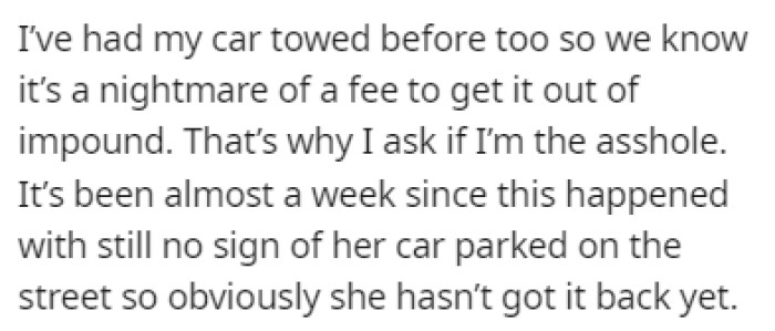 OP feels guilty because he's aware of how much of an inconvenience he created for the neighbor