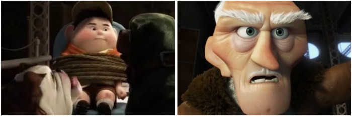 17. When Charles Muntz tied Russell to a chair and opened the blimp door, he nearly killed him.