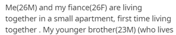 OP and His Fiancée Live Together in a Small Apartment