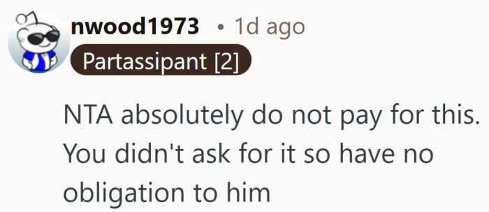 Obligation doesn’t magically appear just because someone insists.