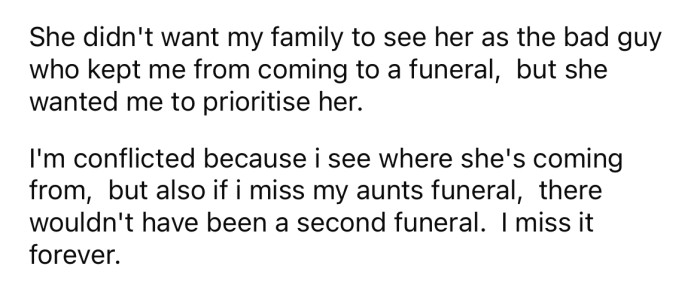 It seems she said one thing to her husband but expected another.