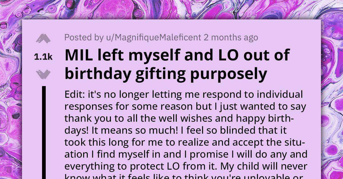 Mother Comes To Reddit After Her And Her Child Were Left Out Of The Birthday Gifting Purposely