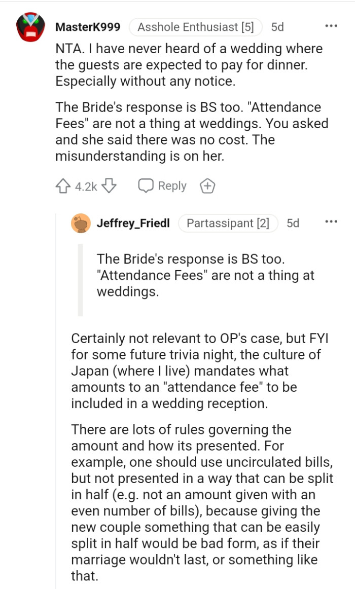 You asked, and she said there was no cost