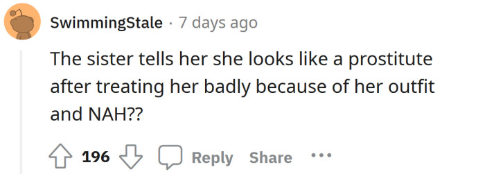 It sounds like her sister is the AH.