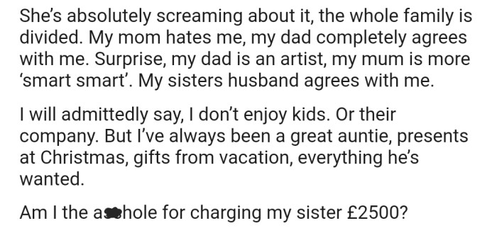 The family is divided over this issue