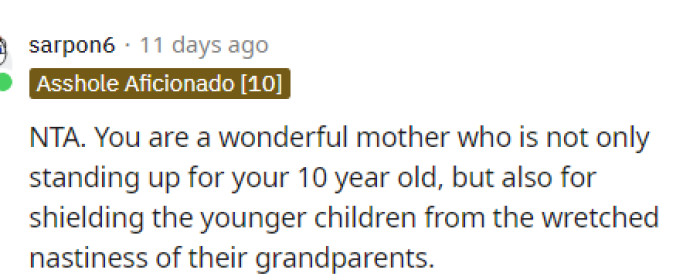 We can all agree that OP is indeed a wonderful mother.