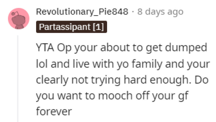 OP's about to get dumped