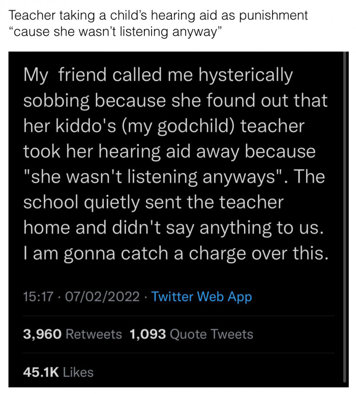 5. This punishment is so unfair.