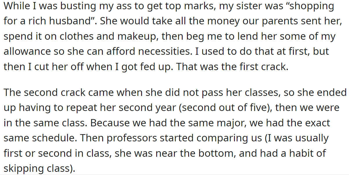 The OP explained their priorities were so different: