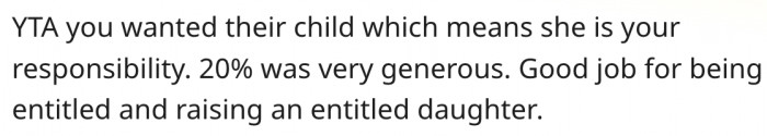 6. He is raising an entitled daughter.