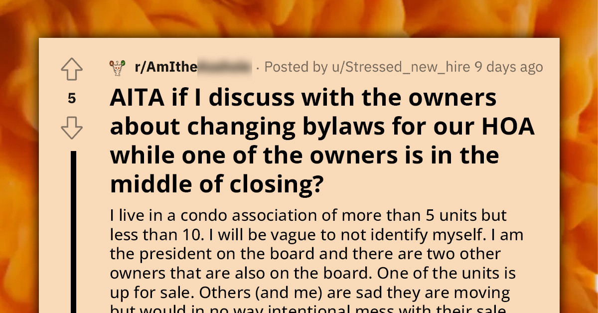 Condo Building President Accused of Altering HOA Laws to Hinder Tenant's Apartment Sale