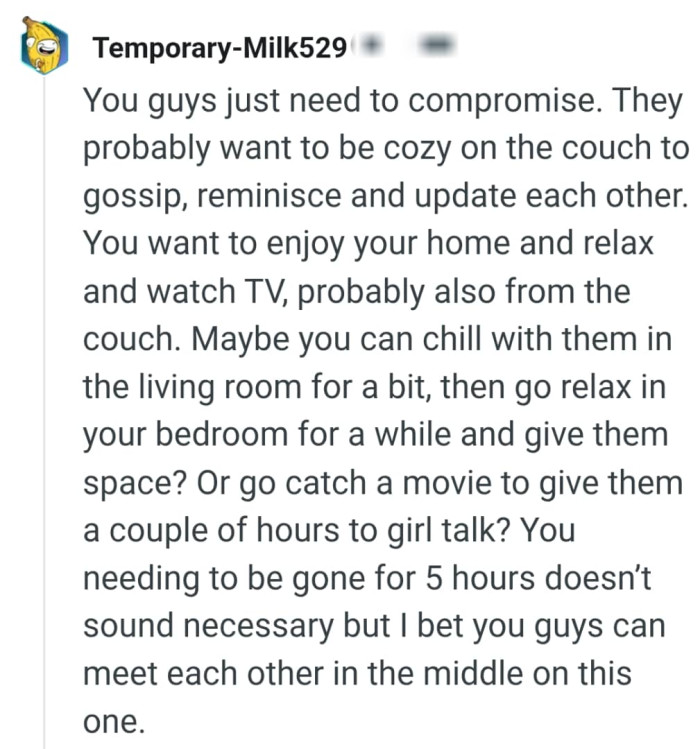 The OP and his girlfriend need to come to a compromise