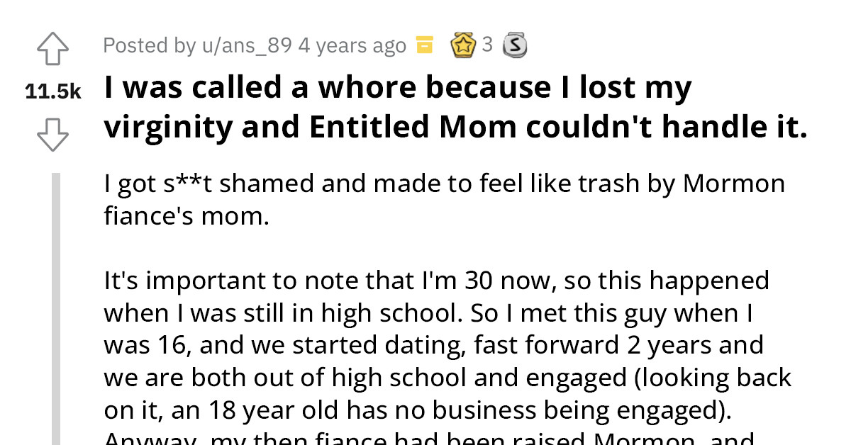 Teenager Is Called A 'Temptress' And Gets Slut Shamed By Her Fiance's Mom After Losing Her Virginity To Him