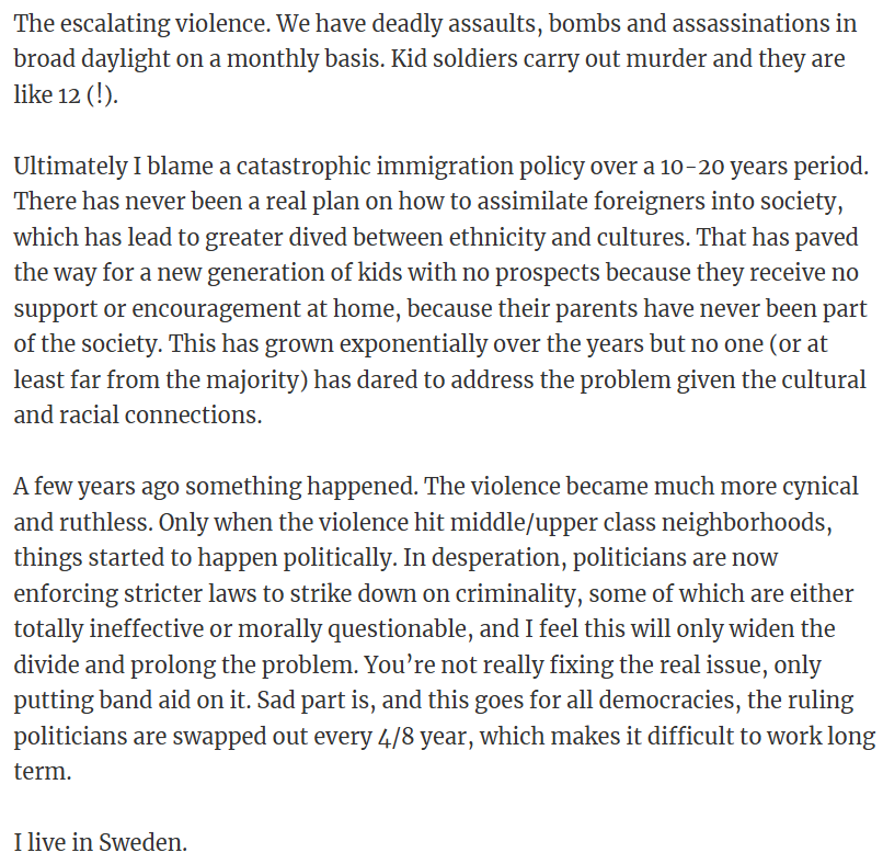 Sweden's rising violence stems from failed integration and short-sighted political responses.