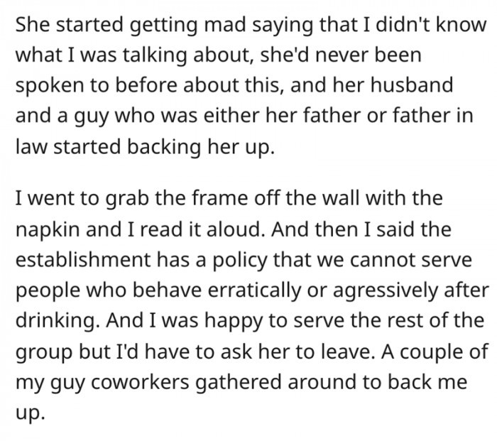 The lady kept trying to plead with OP, so she had to show her some proof.