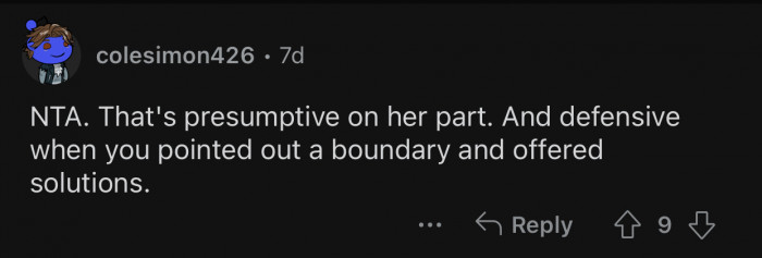 The girlfriend shouldn't have reacted that way.