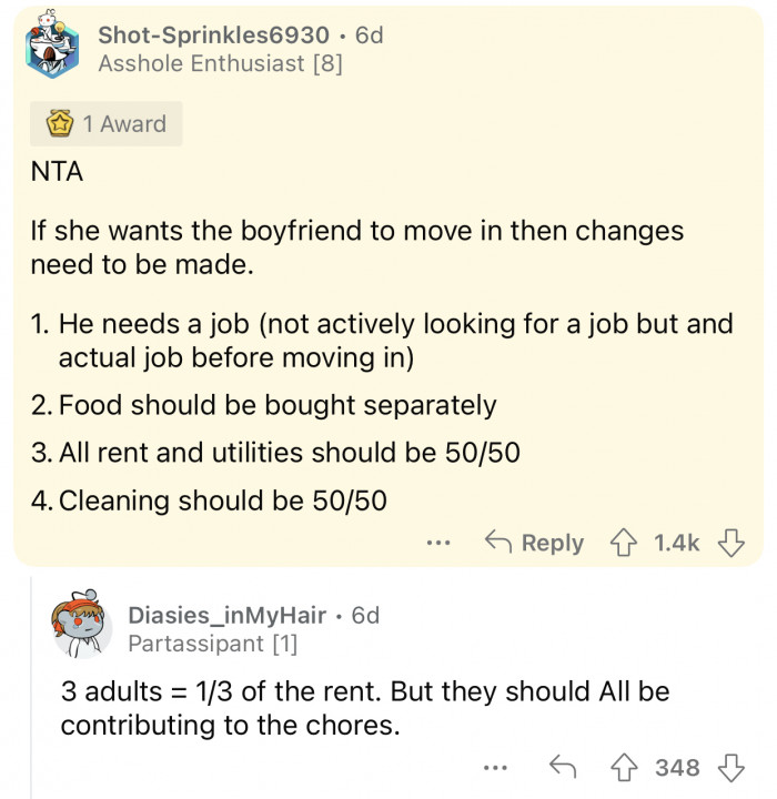 All adults in the house should be contributing.