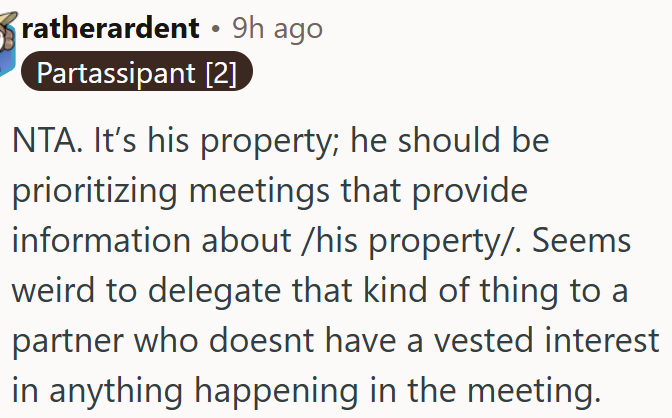 His property means his responsibility,