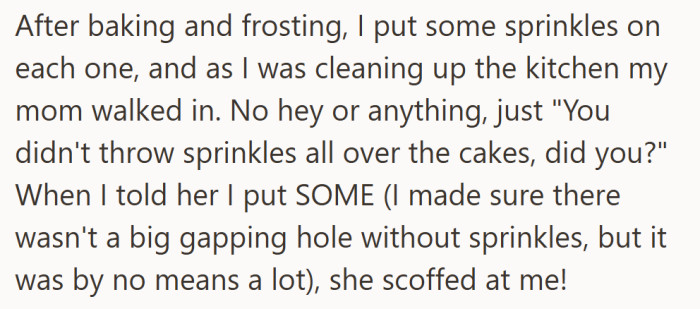 She was proud of her cakes… until Mom entered the kitchen like a sprinkle detective.