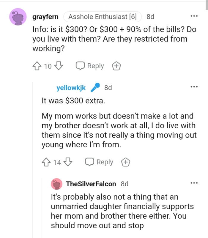 The OP says it's not really a thing moving out young where she's from