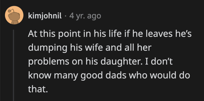 Is he doing this to protect Robin from her own mother?