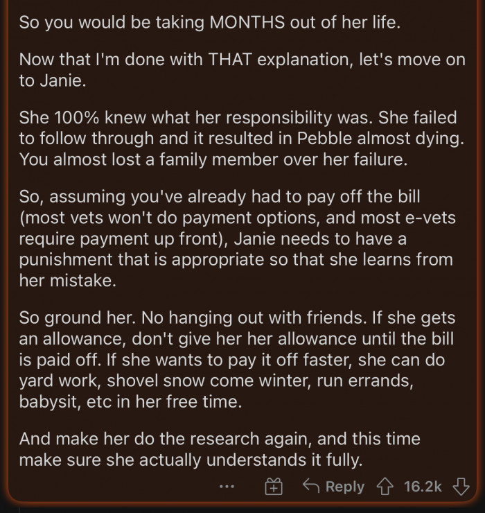 Janie needs to understand how vital her duty is.